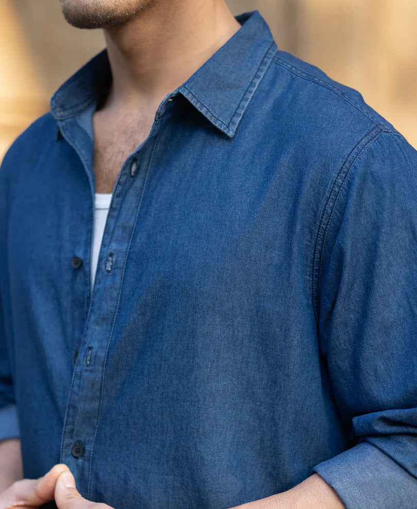Powerlook Indigo Ombre Lightweight Shirt Cotton