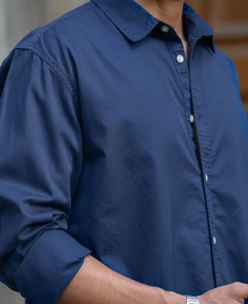 Powerlook Blue Washed Shirt Cotton