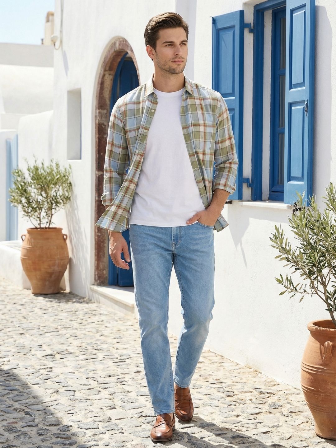 Mokajodi Multicolor Slim Fit Checks Casual Shirt