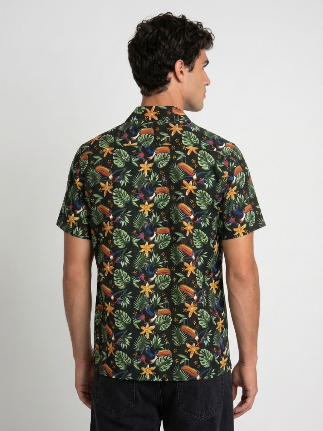 Mokajodi Green Boxy Fit Printed Casual Shirt