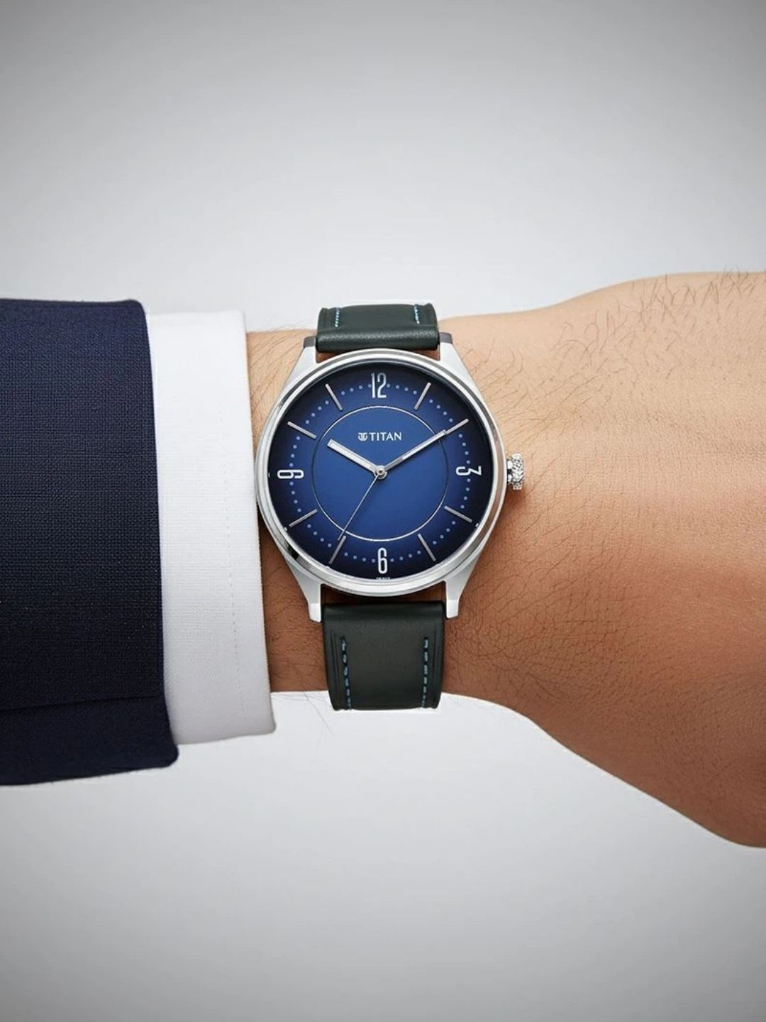 Titan Neo Basics Ii Quartz Blue Round Dial Watch - 1802SL21