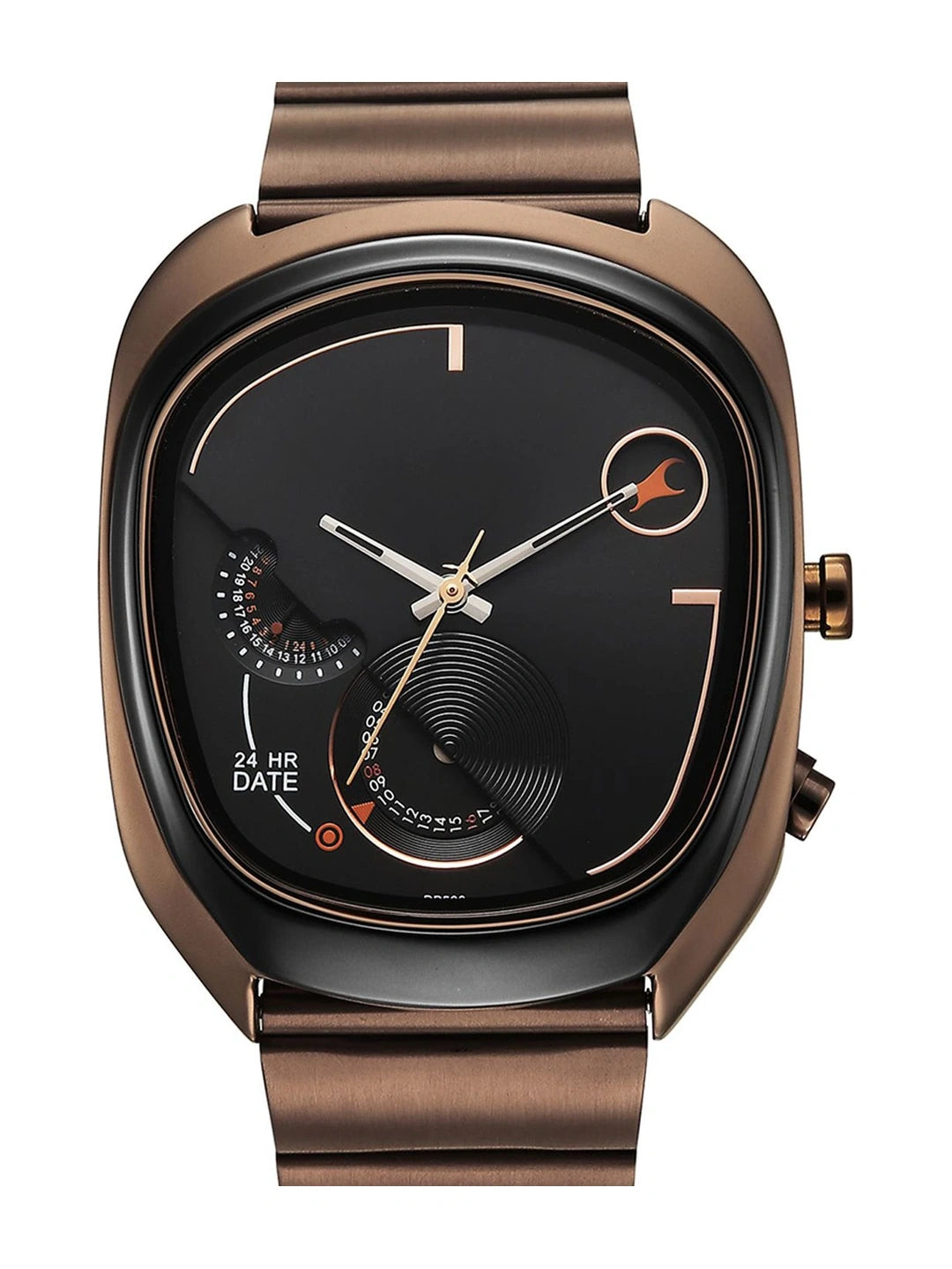 Fastrack UFO Quartz Multifunction Black Dial Stainless Steel Strap Watch - 3327KM01