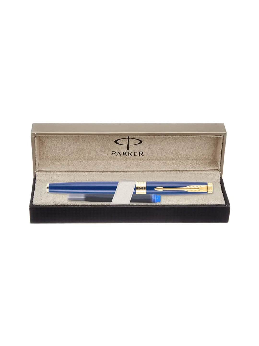 Parker Aster Matte Blue Gold Trim Fountain Pen Medium Nib