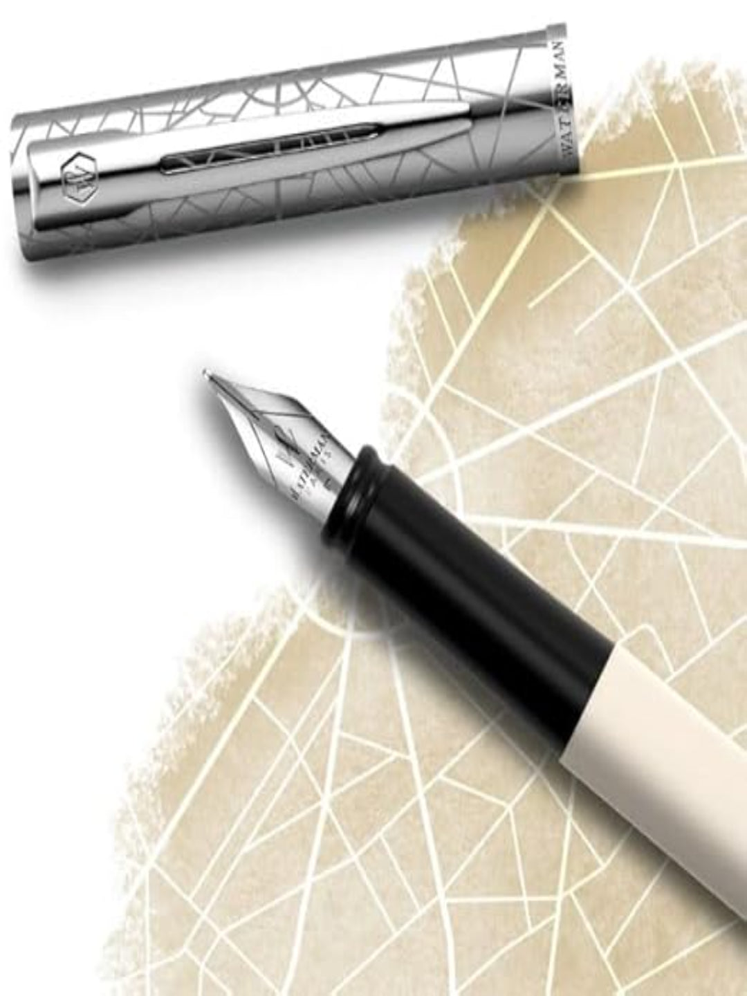 Waterman Allure Deluxe White Fountain Pen Fine Nib with Notebook