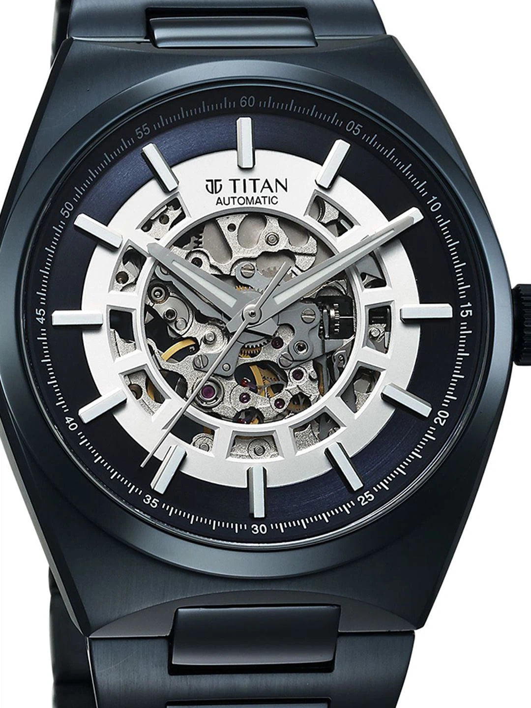 Titan Skeleton Bracelet Style Strap Analogue Automatic Motion Powered Watch - 90221QM03