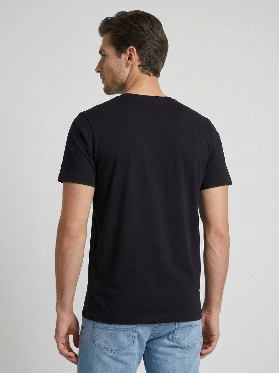 Mokajodi Black Slim Fit Graphic Print T-Shirt