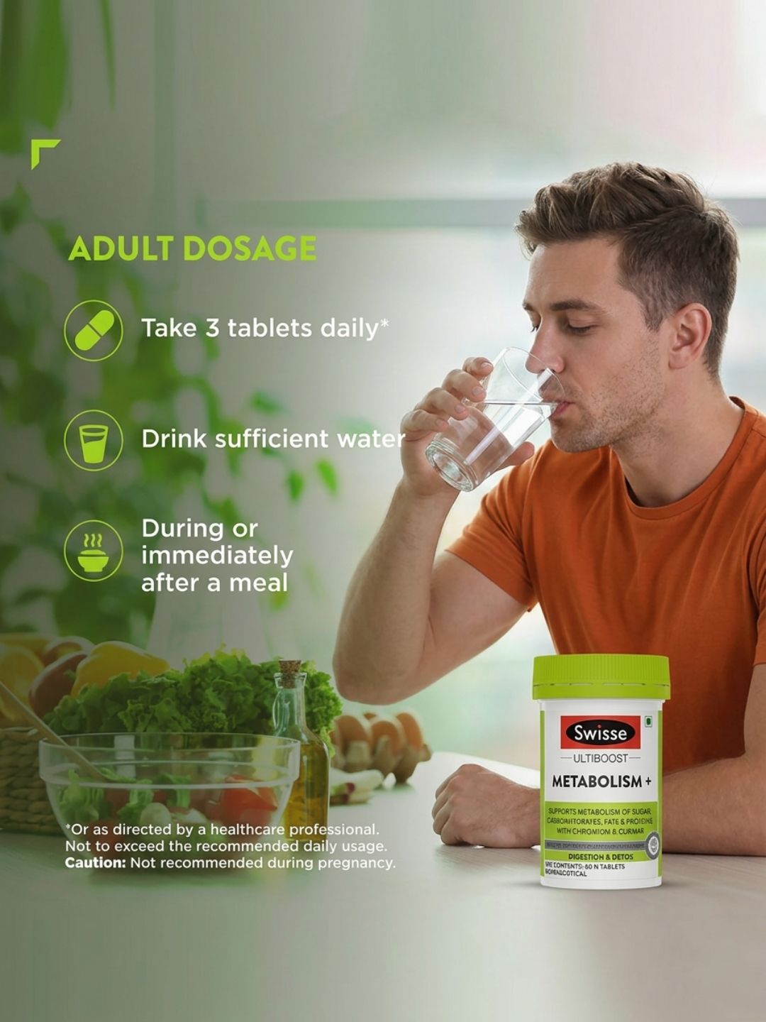 Swisse Metabolism+ with Cinnamon Cassia for Digestion, Detox & Healthy Blood Sugar Support (60 Tablets)