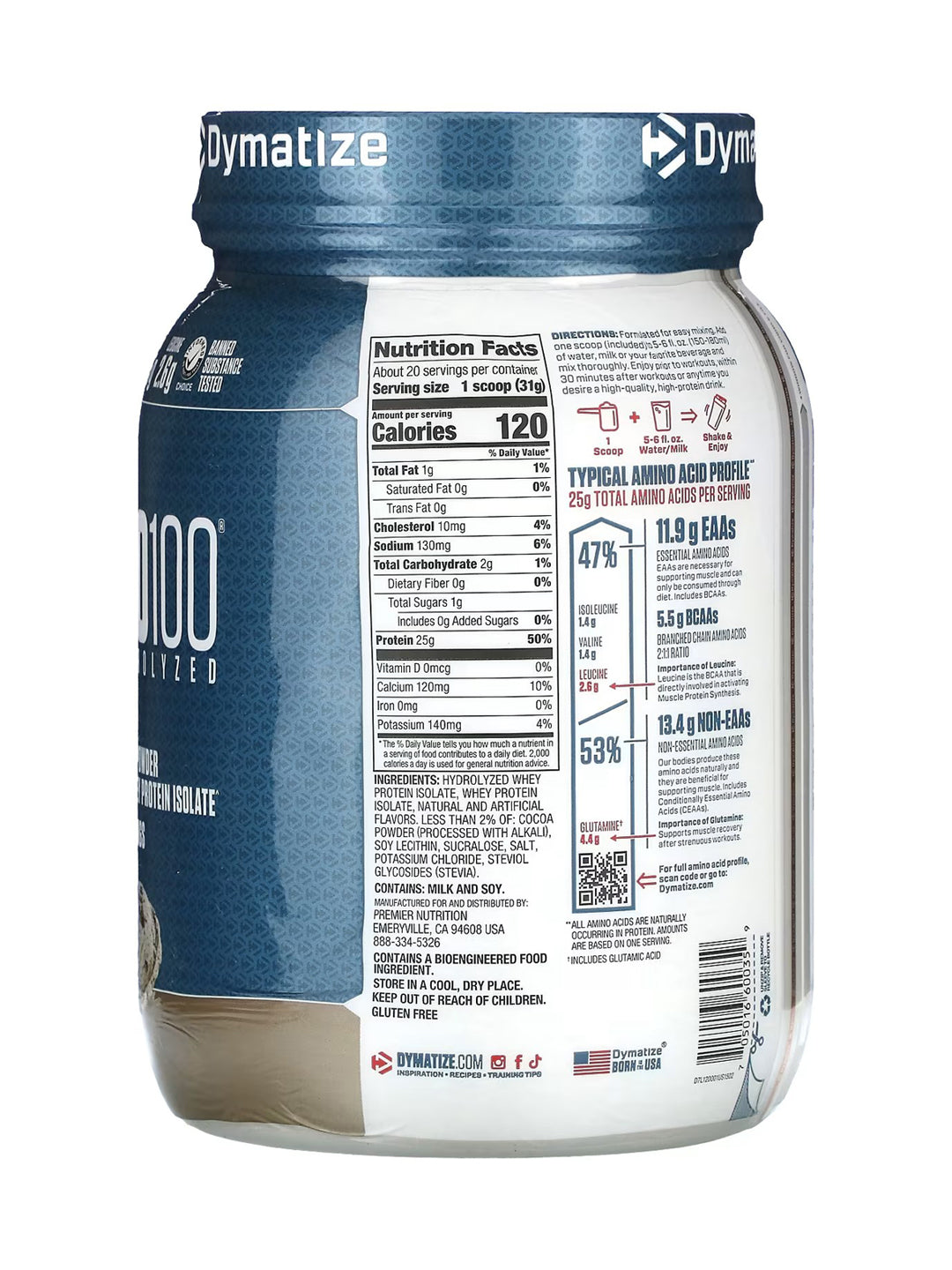 Dymatize ISO100 Hydrolyzed Whey Protein Isolate Powder 2.3kg