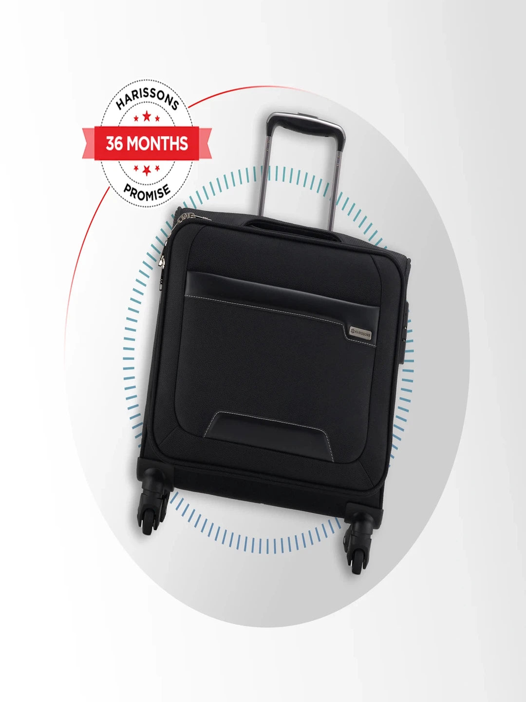 Harrison Bags Columbus Compact 41L Cabin Size Luggage Bag Midnight Black