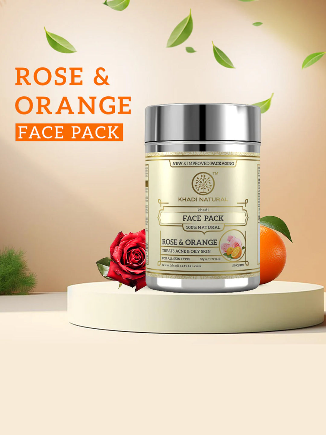 Khadi Natural Rose & Orange Face Pack