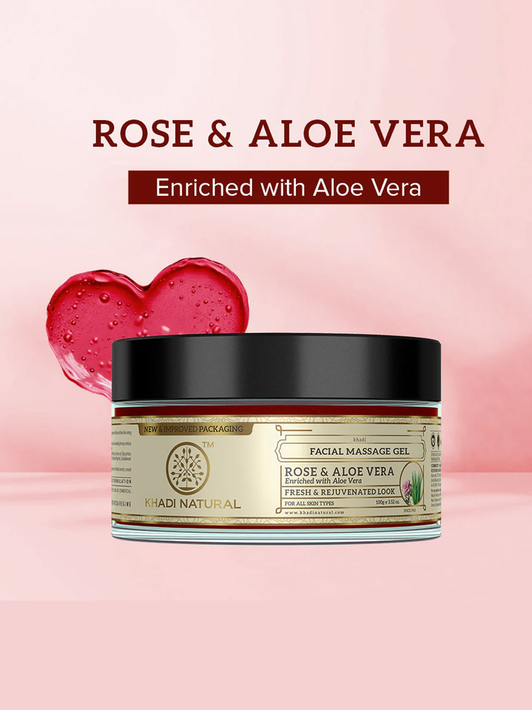 Khadi Natural Rose & Aloe Vera Face Massage Gel (100g)