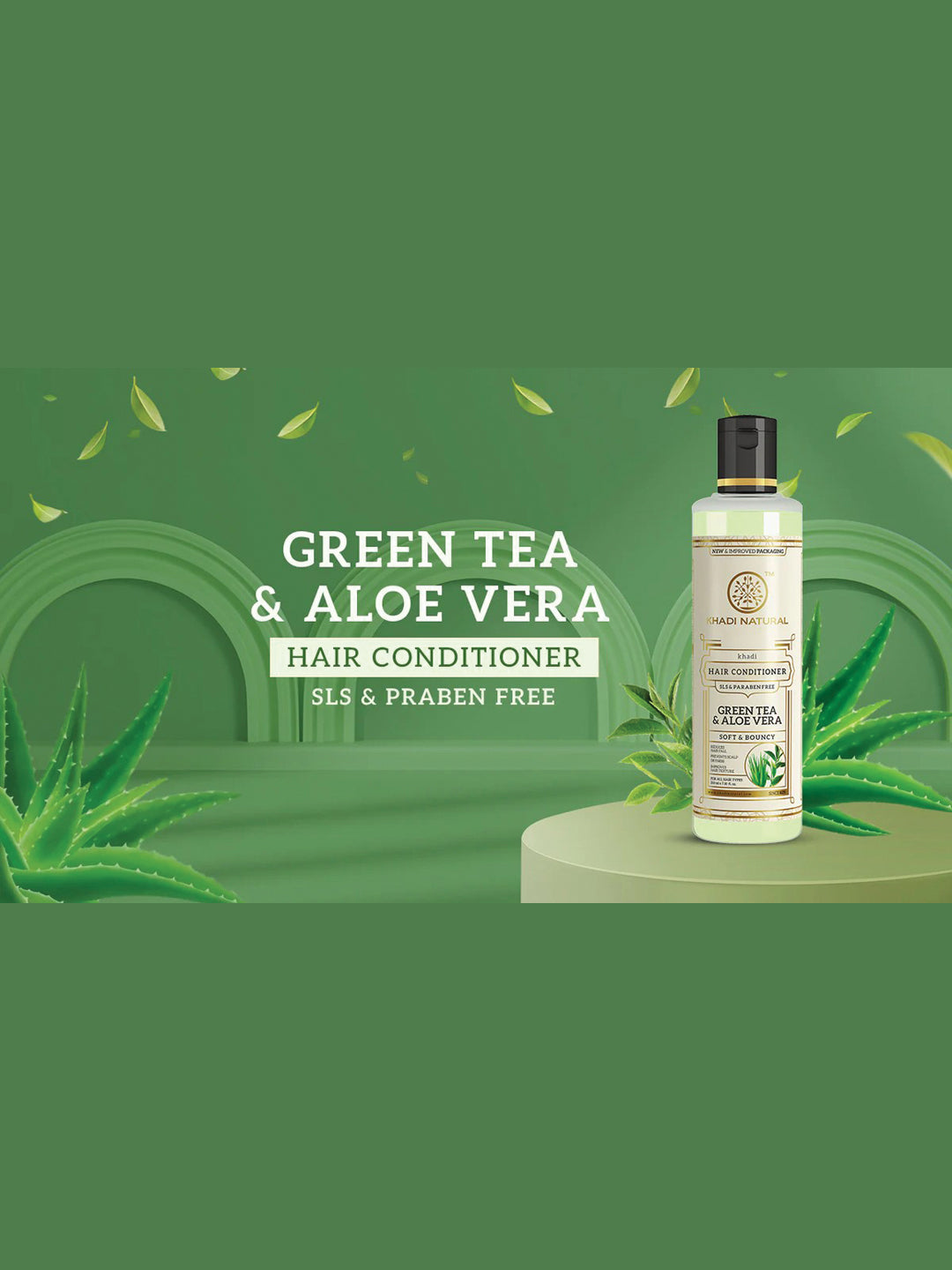 Khadi Natural Green Tea & Aloe Vera Hair Conditioner (SLS Free) (210ml)