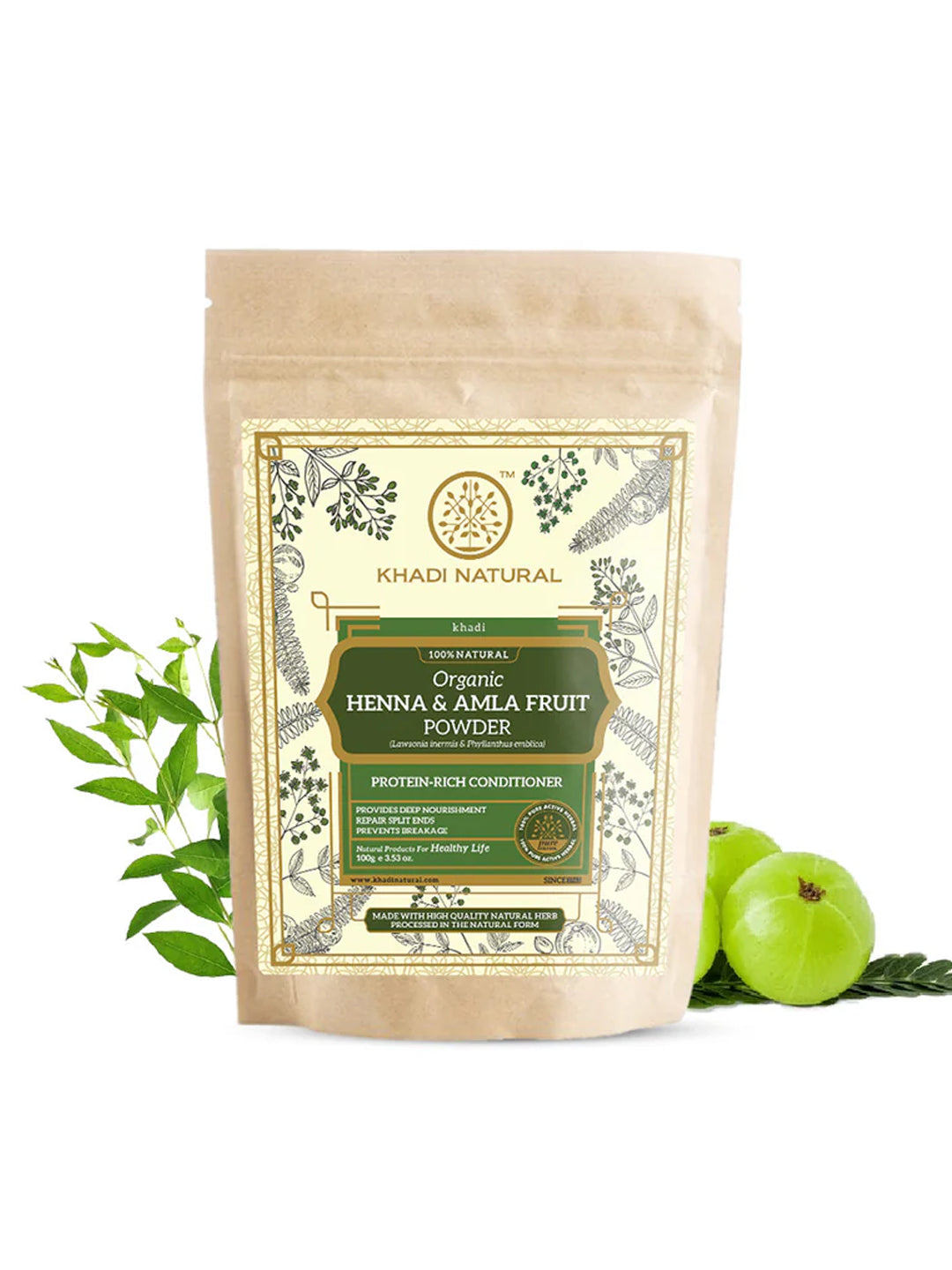 Khadi Natural Organic Henna & Amla Fruit Powder (100g)