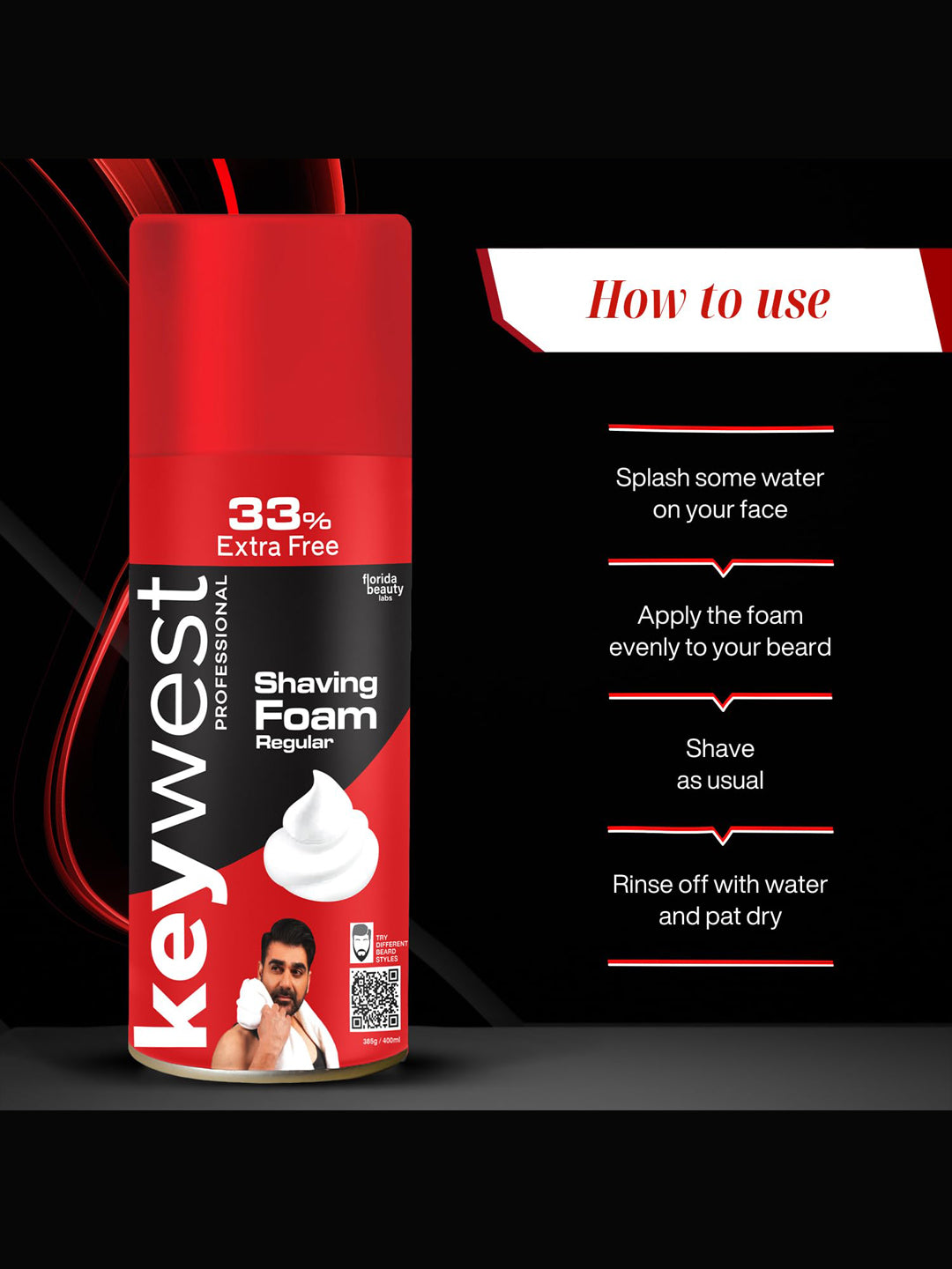 Keywest Regular Pre Shaving Foam for Men (385gm)