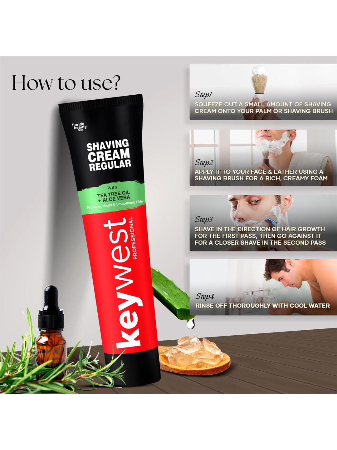 Keywest Regular Shaving Cream for Men (125gm)