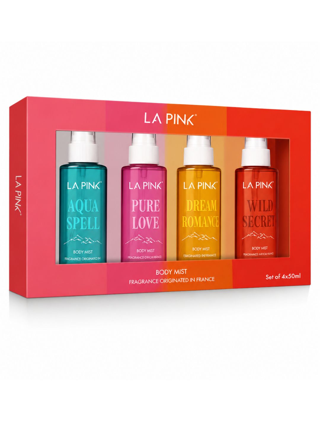 LA PINK Body Mist Gift Set Aqua Spell, Pure Love, Dream Romance & Wild Secret (4x50ml)