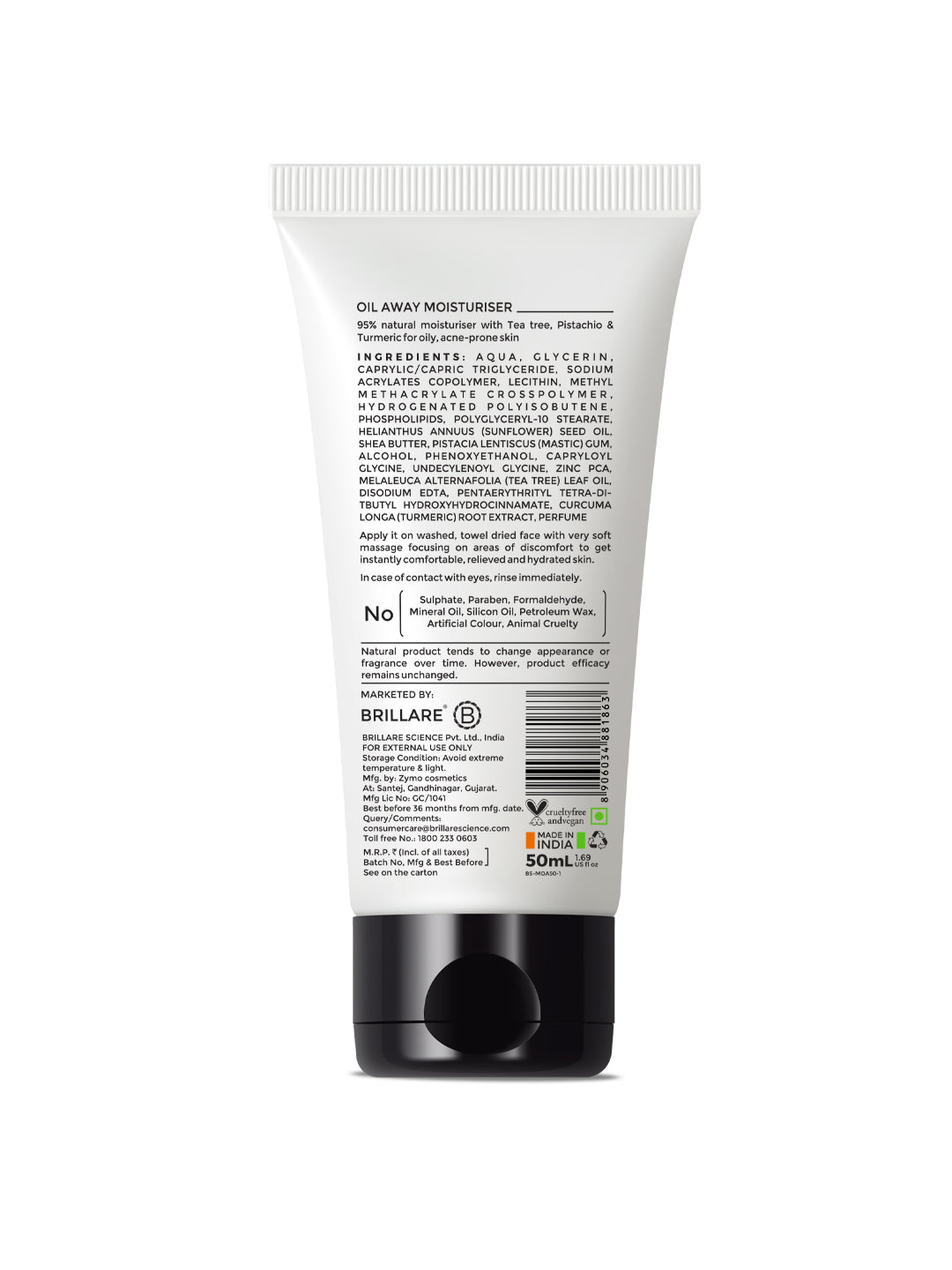 Brillare Oil Away Moisturizers For Oily, Acne Prone Skin (50ml)