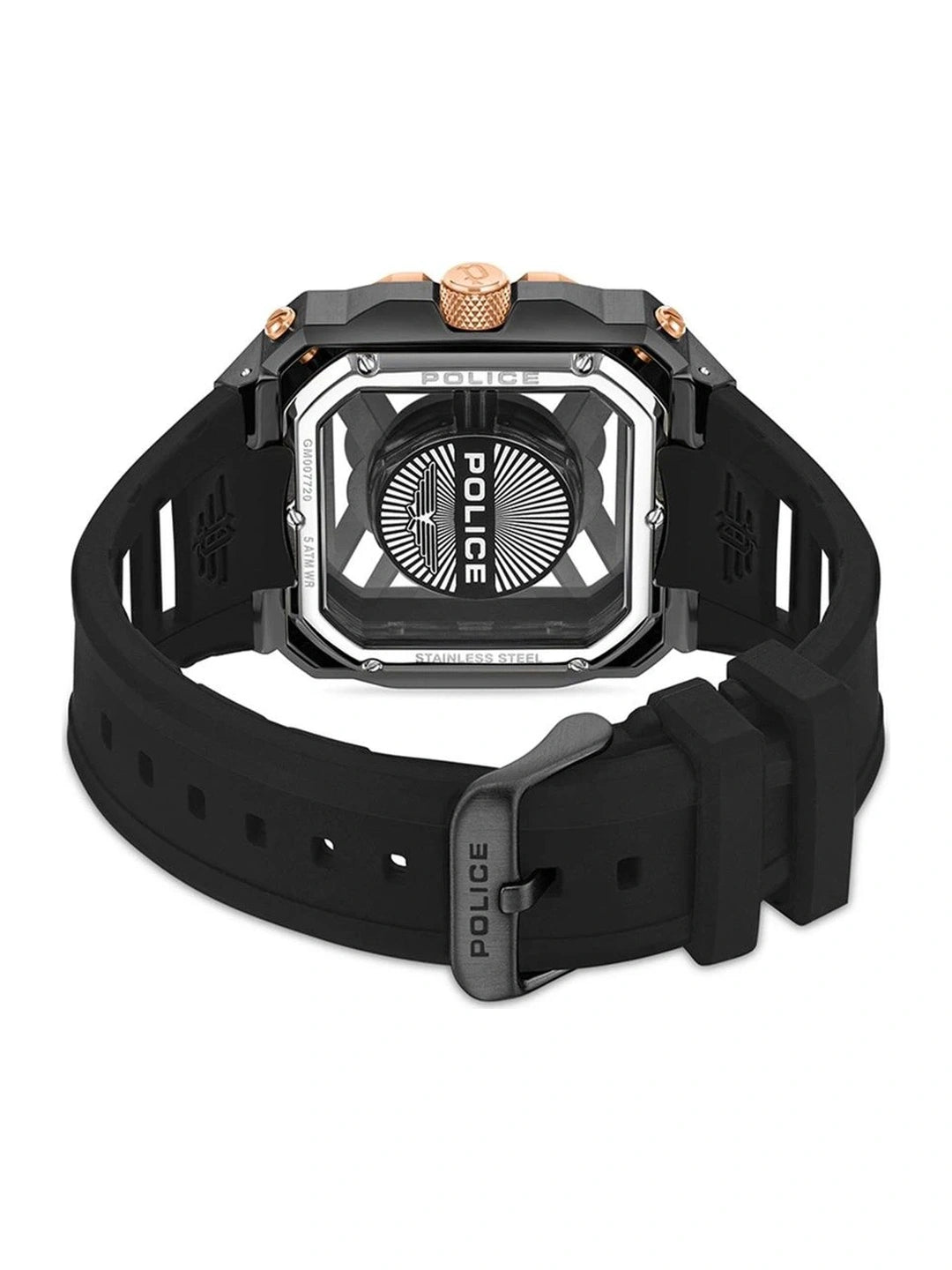 Police Skeleton Dial & Strap Analogue Watch - PLPEWGM0072002