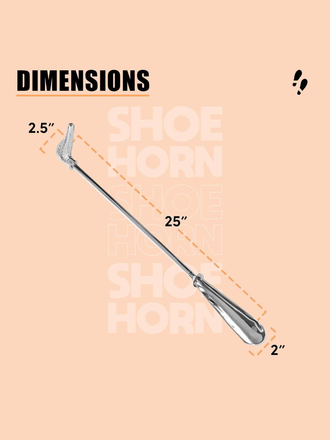Shoe Mistri Premium Silver Aluminium Shoehorn - 24” Swan Head Handle
