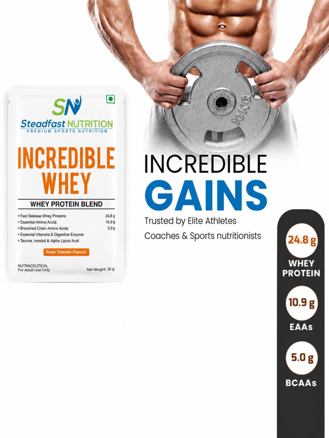 Steadfast Nutrition Incredible Whey Protein - Rose Thandai