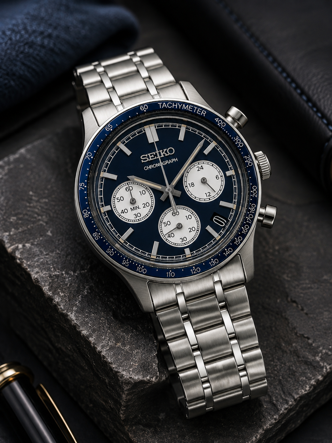 Seiko Round Analog Watch - SSB477P1
