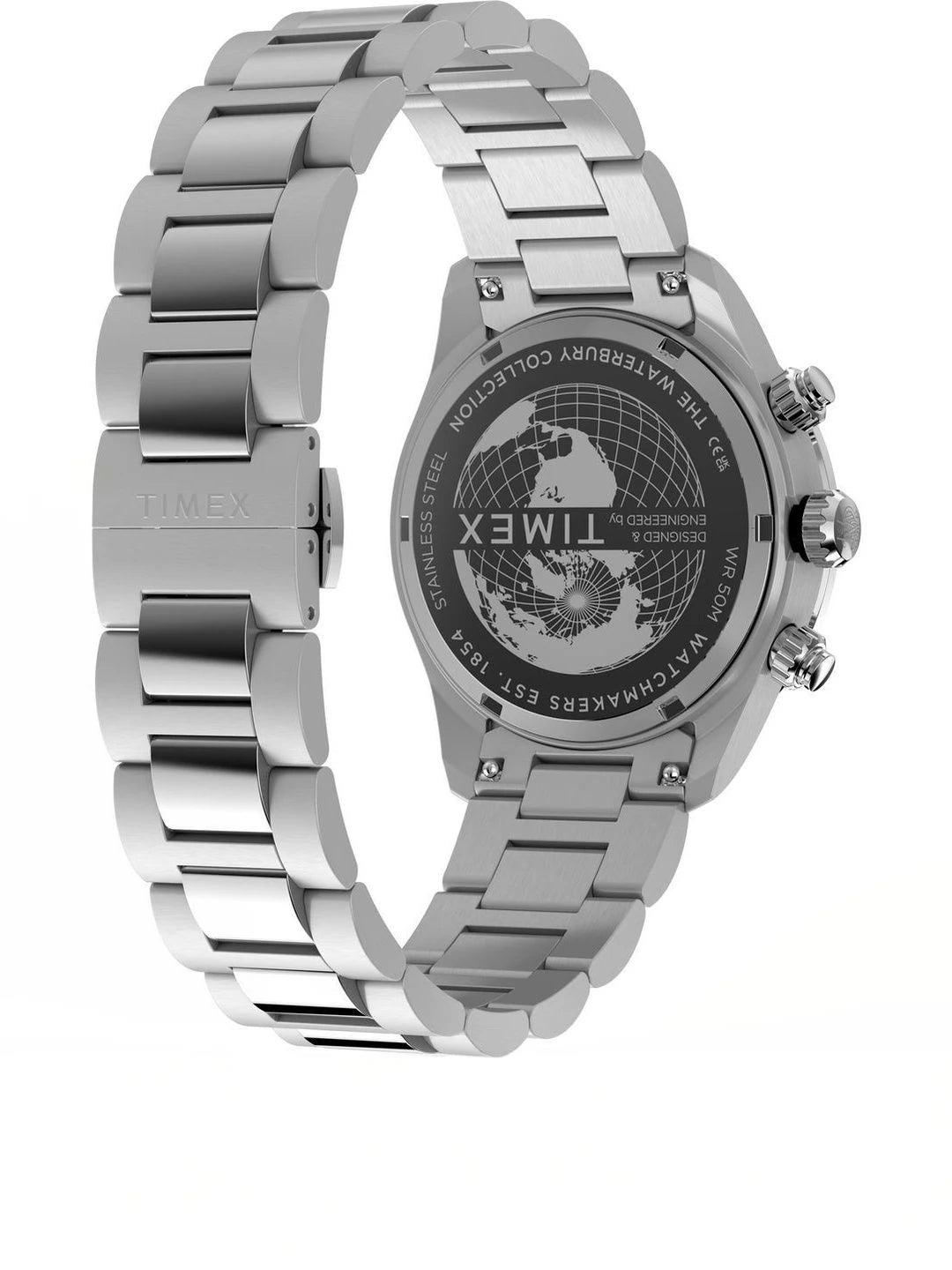 Timex Dial & Stainless Steel Bracelet Style Strap Analogue Chronograph Watch - TW2Y70500IK
