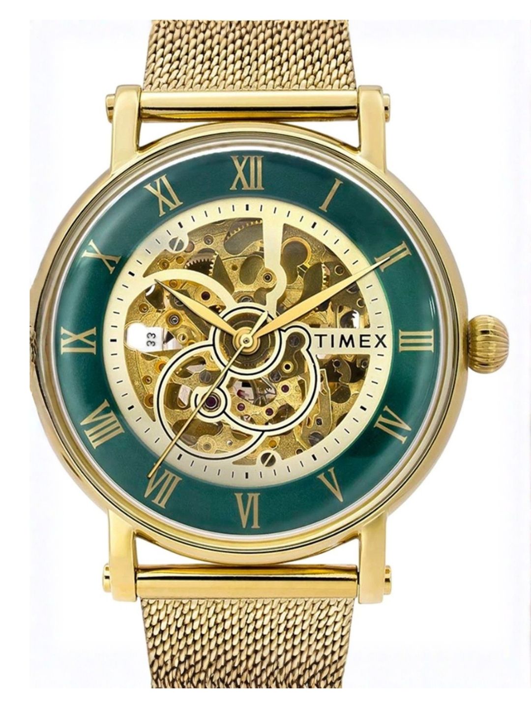 Timex Signio Round 21mm Green Dial Automatic Watch - TWEG16721