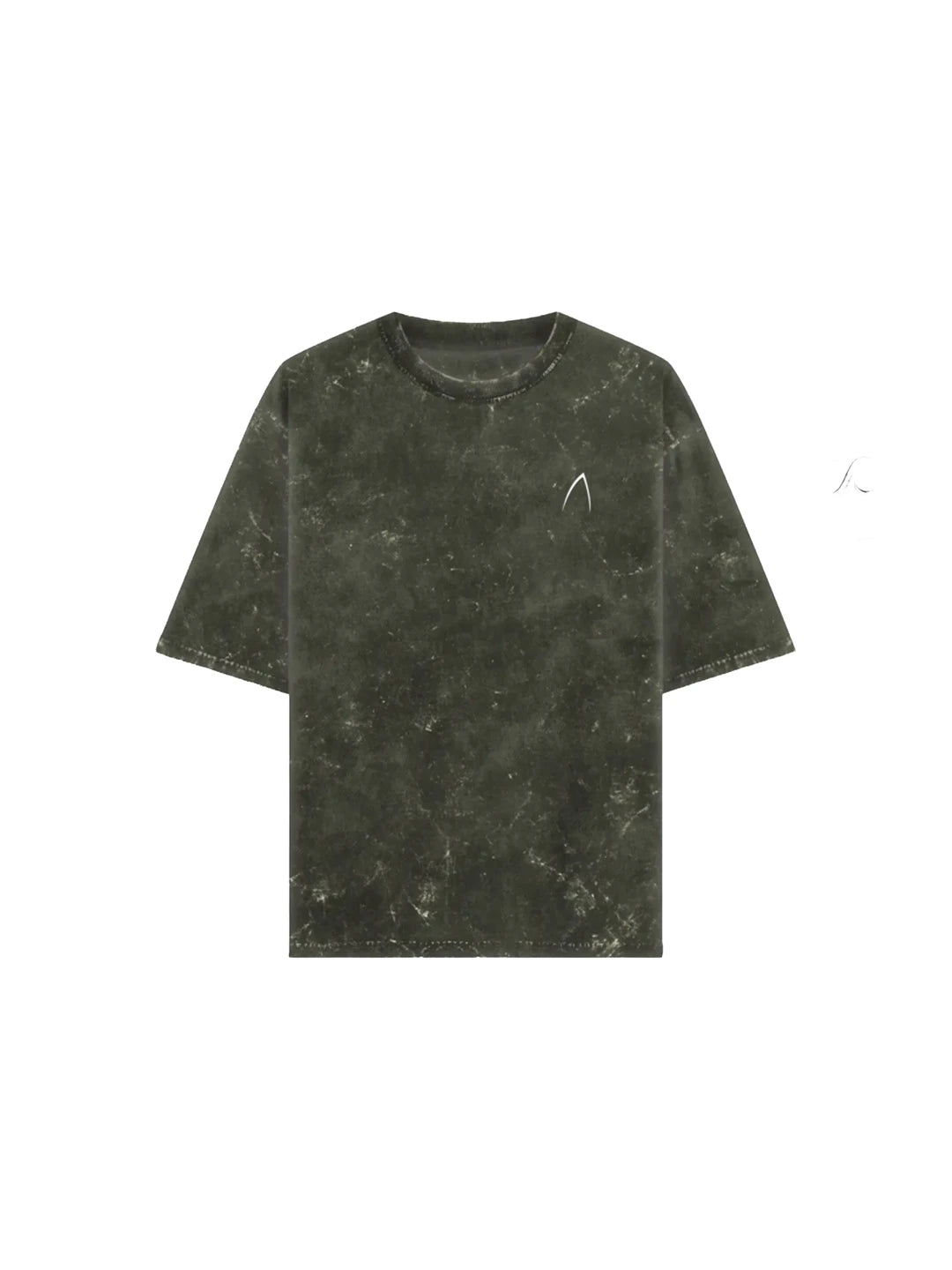 Arya Olive Green Oversized Zodiac Aquarius Print Half Sleeve Cotton T-Shirt