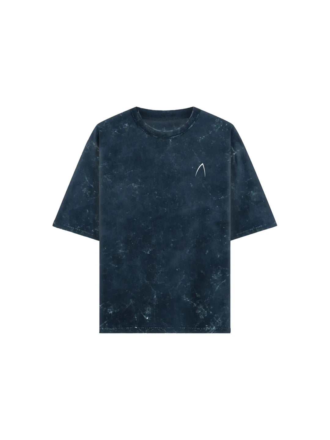 Arya Navy Blue Oversized Zodiac Leo Print Half Sleeve Cotton T-Shirt