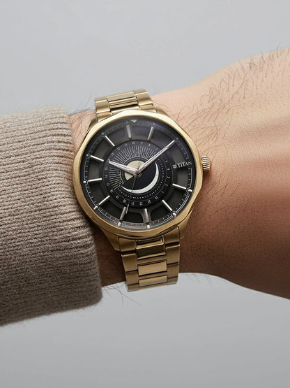 Titan Stainless Steel Bracelet Style Strap Analogue Watch - 10028WM01