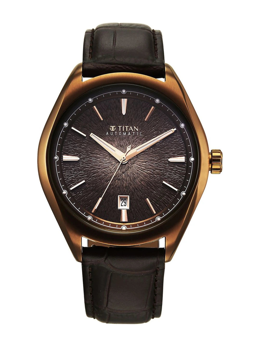 Titan Stellar Automatic Motion Leather Strap Watch - 10051QL01