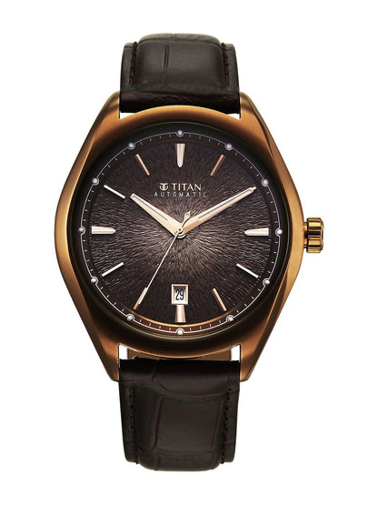 Titan Stellar Automatic Motion Leather Strap Watch - 10051QL01