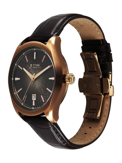 Titan Stellar Automatic Motion Leather Strap Watch - 10051QL01