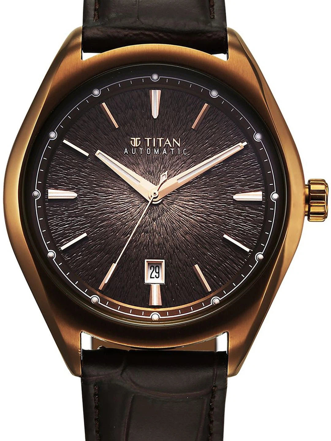 Titan Stellar Automatic Motion Leather Strap Watch - 10051QL01