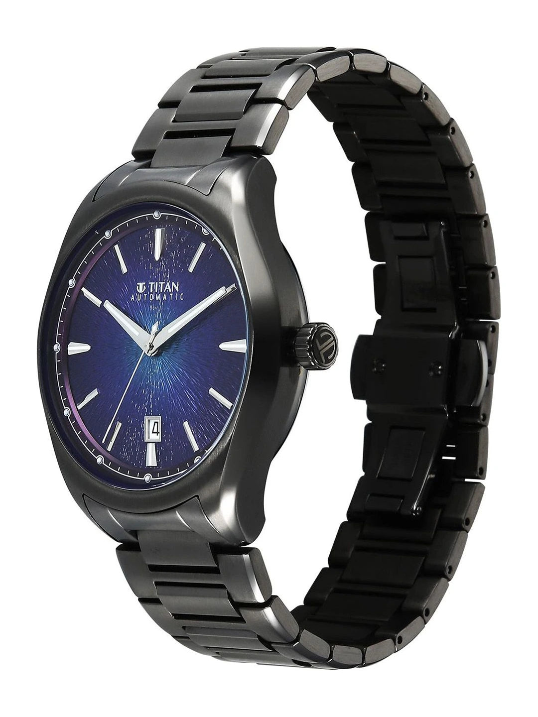 Titan Stellar Automatic Violet Round Dial Watch - 10051QM01