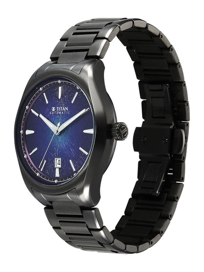 Titan Stellar Automatic Violet Round Dial Watch - 10051QM01