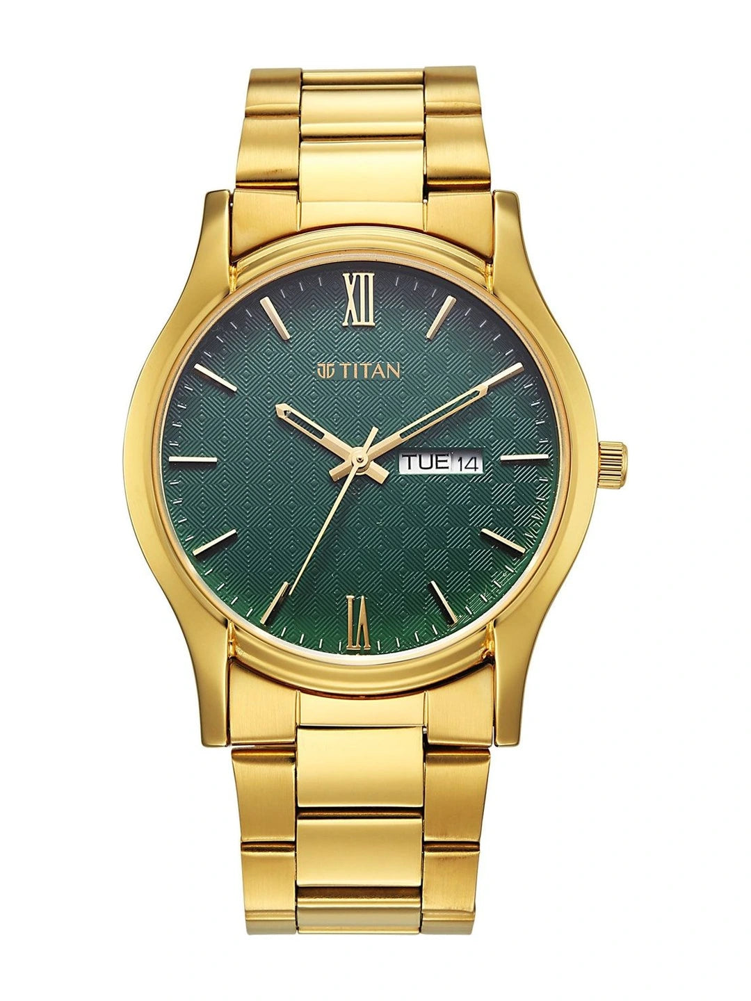 Titan Karishma Green Dial Quartz Analog Watch - 10059YM02