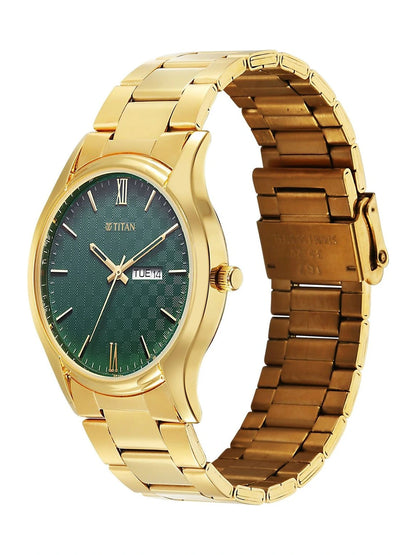 Titan Karishma Green Dial Quartz Analog Watch - 10059YM02