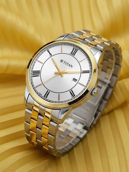 Titan Karishma Round Silver Dial Analog Watch - 10060BM01