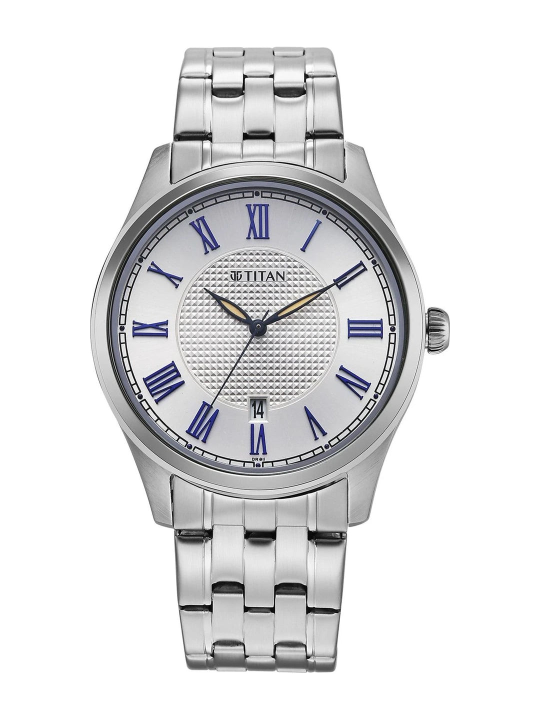 Titan Dial & Stainless Steel Bracelet Style Strap Analogue Watch - 10063SM01