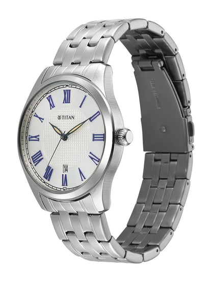 Titan Dial & Stainless Steel Bracelet Style Strap Analogue Watch - 10063SM01