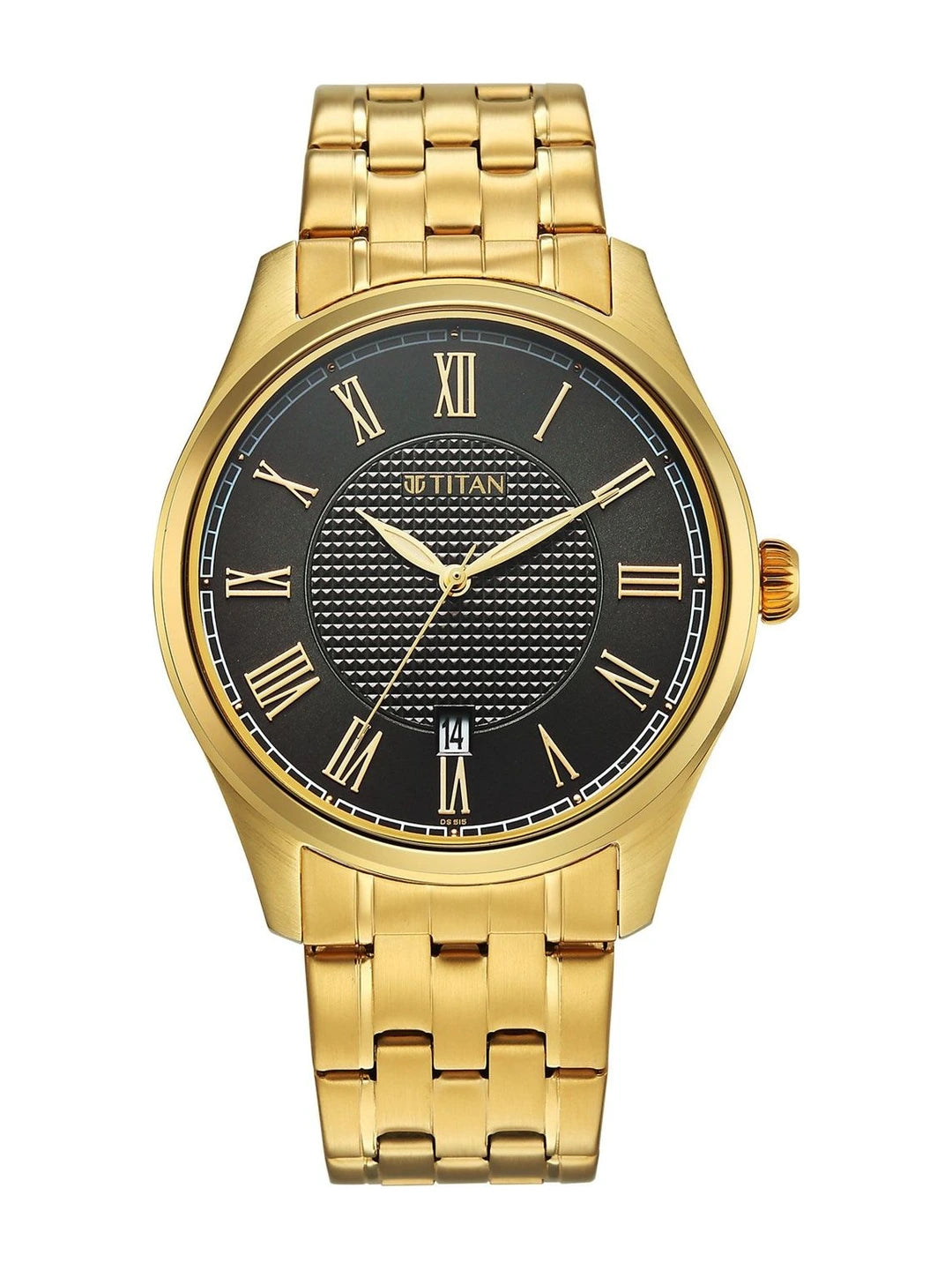 Titan Dial & Stainless Steel Bracelet Style Strap Analogue Watch - 10063YM01