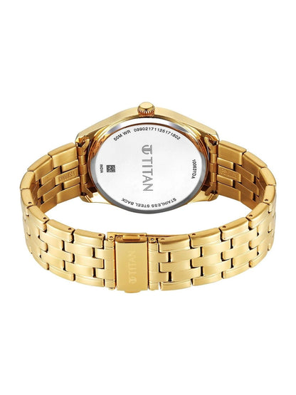 Titan Dial & Stainless Steel Bracelet Style Strap Analogue Watch - 10063YM01