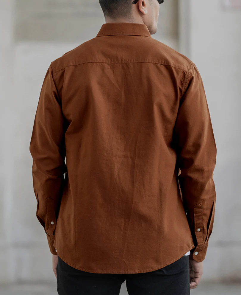 Powerlook Tan Oxford Shirt  Cotton