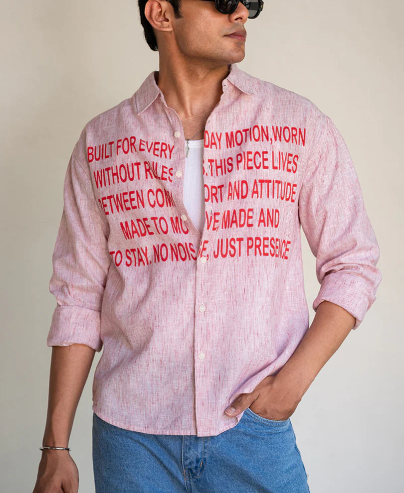 Powerlook Red Pinstripe Shirt