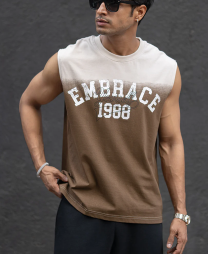 Powerlook Brown Ombre Graphic Sando 100% Cotton