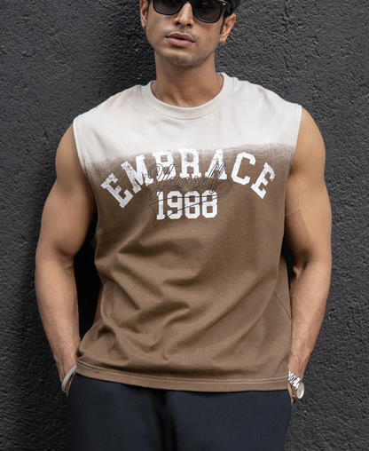 Powerlook Brown Ombre Graphic Sando 100% Cotton
