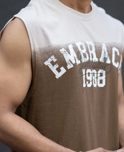 Powerlook Brown Ombre Graphic Cotton Sando