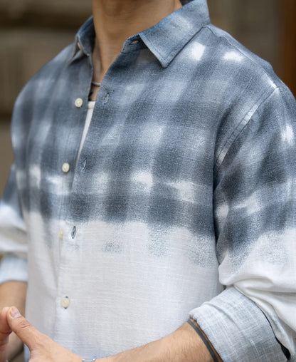 Powerlook Blue Abstract Printed Cotton Shirt
