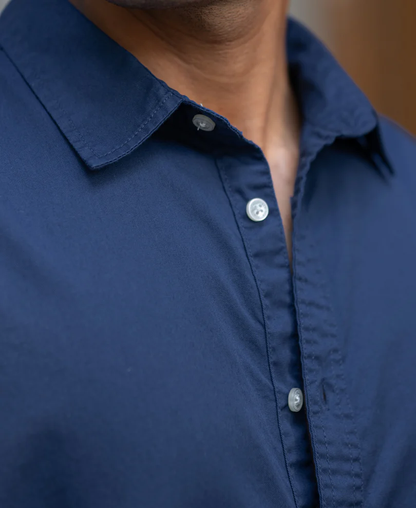 Powerlook Blue Washed Shirt  Cotton